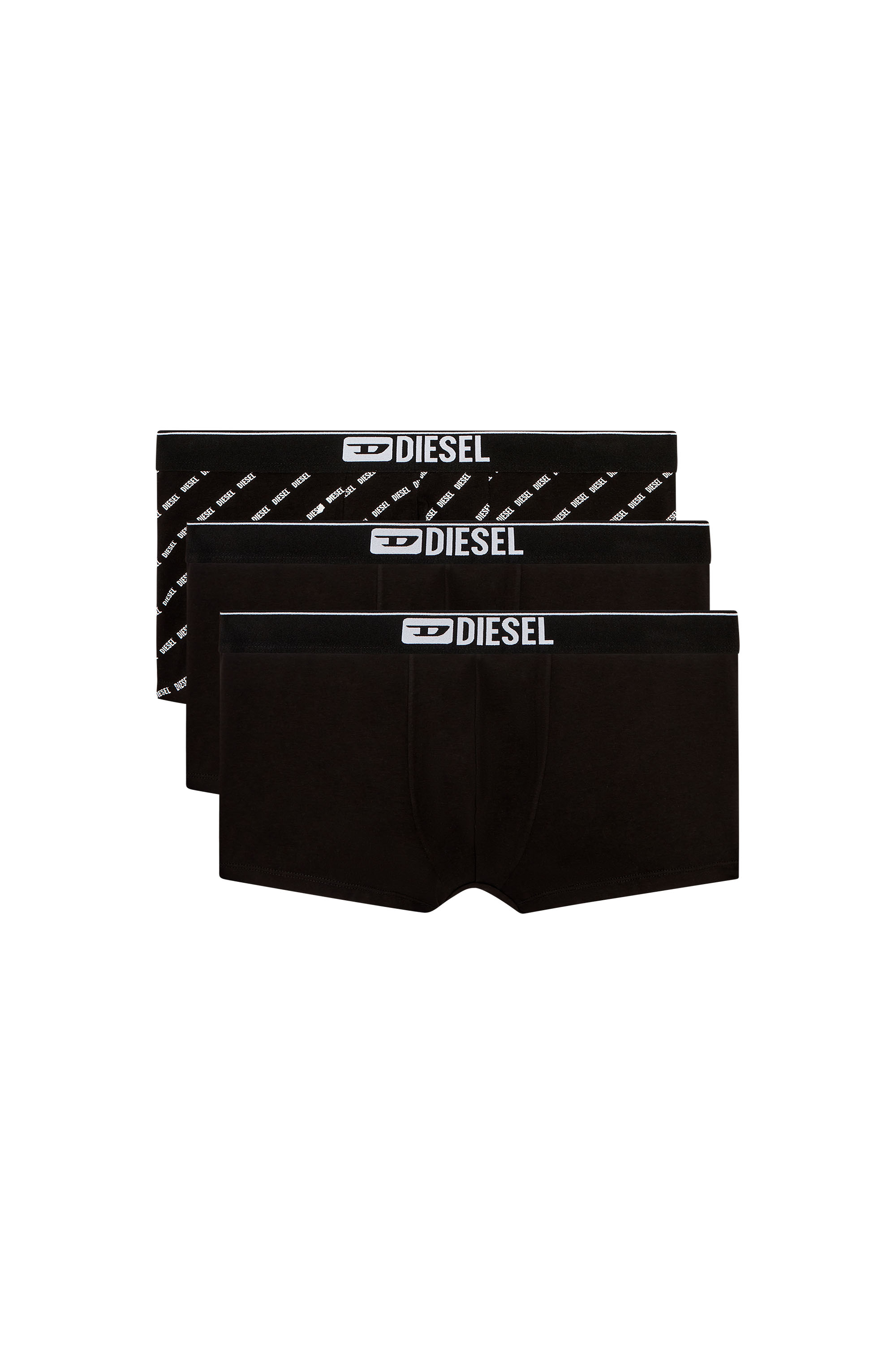 Diesel - DAMIEN-THREEPACK, Man's Three-pack boxer briefs with diagonal logo in Black - 2