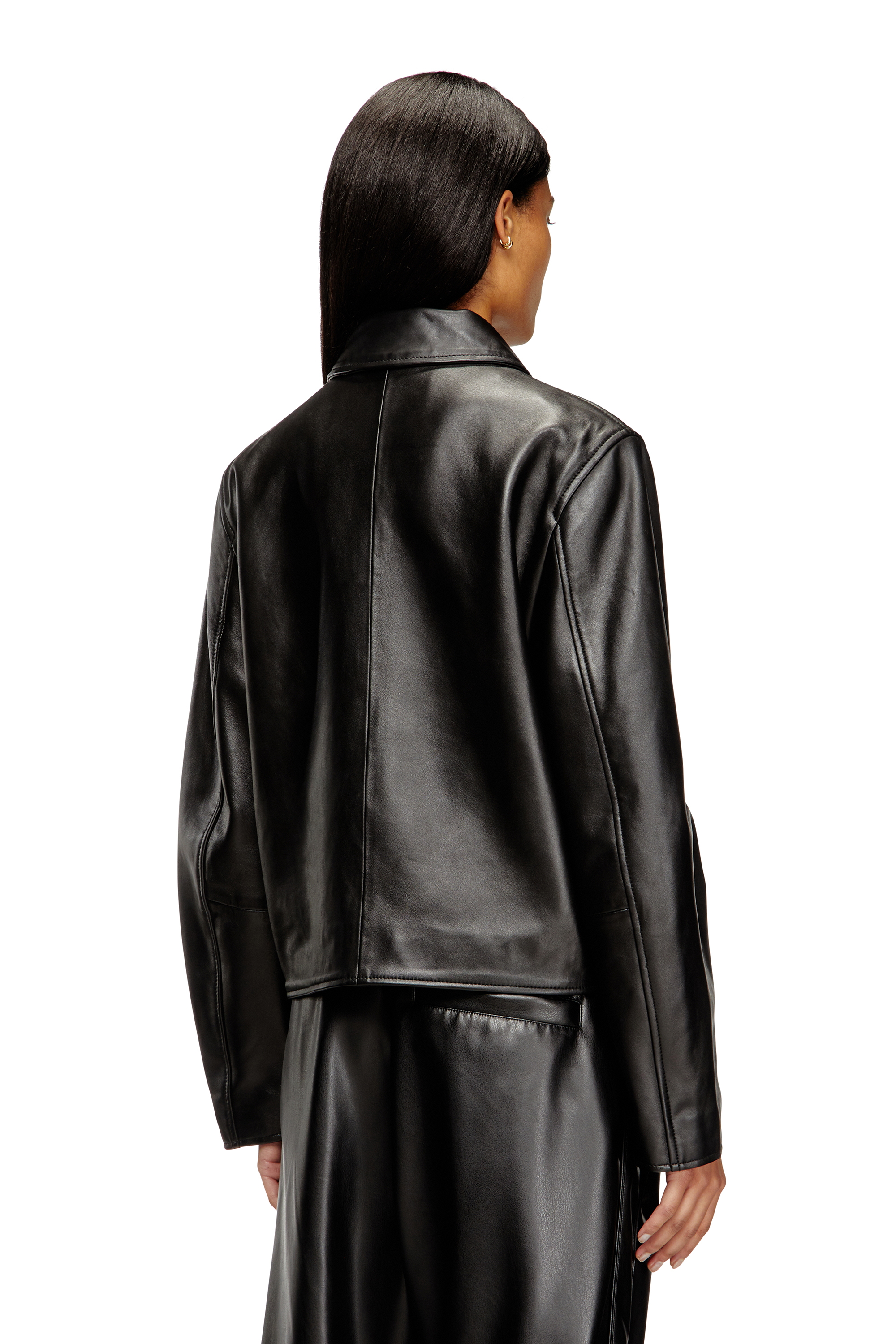 Diesel - L-AMAR-FEM-S2, Woman's Coach jacket in leather in Black - 4