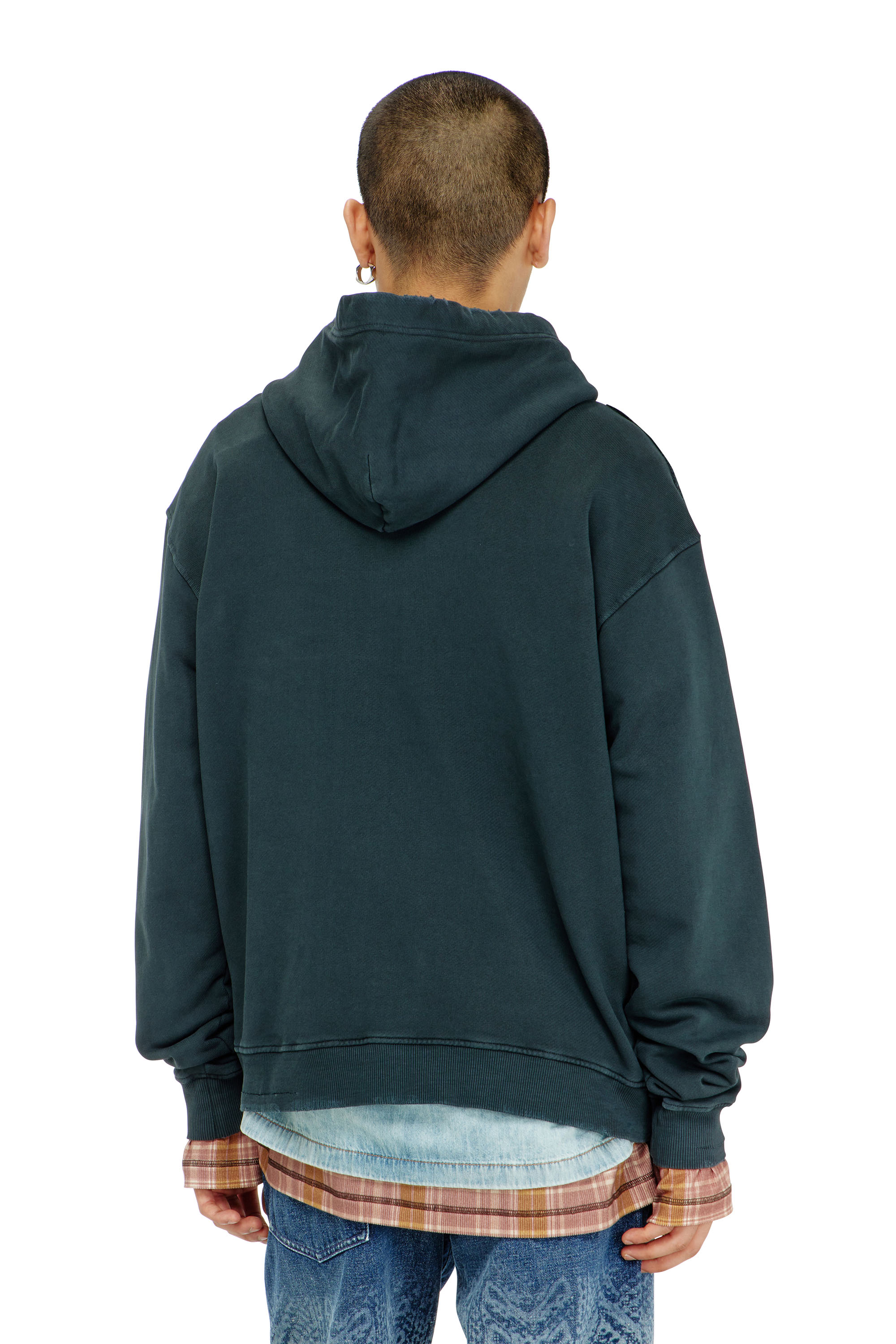 Diesel - S-NORM-HOOD-CRYSTALS, Man's Hoodie with rips and crystal details in null - 3