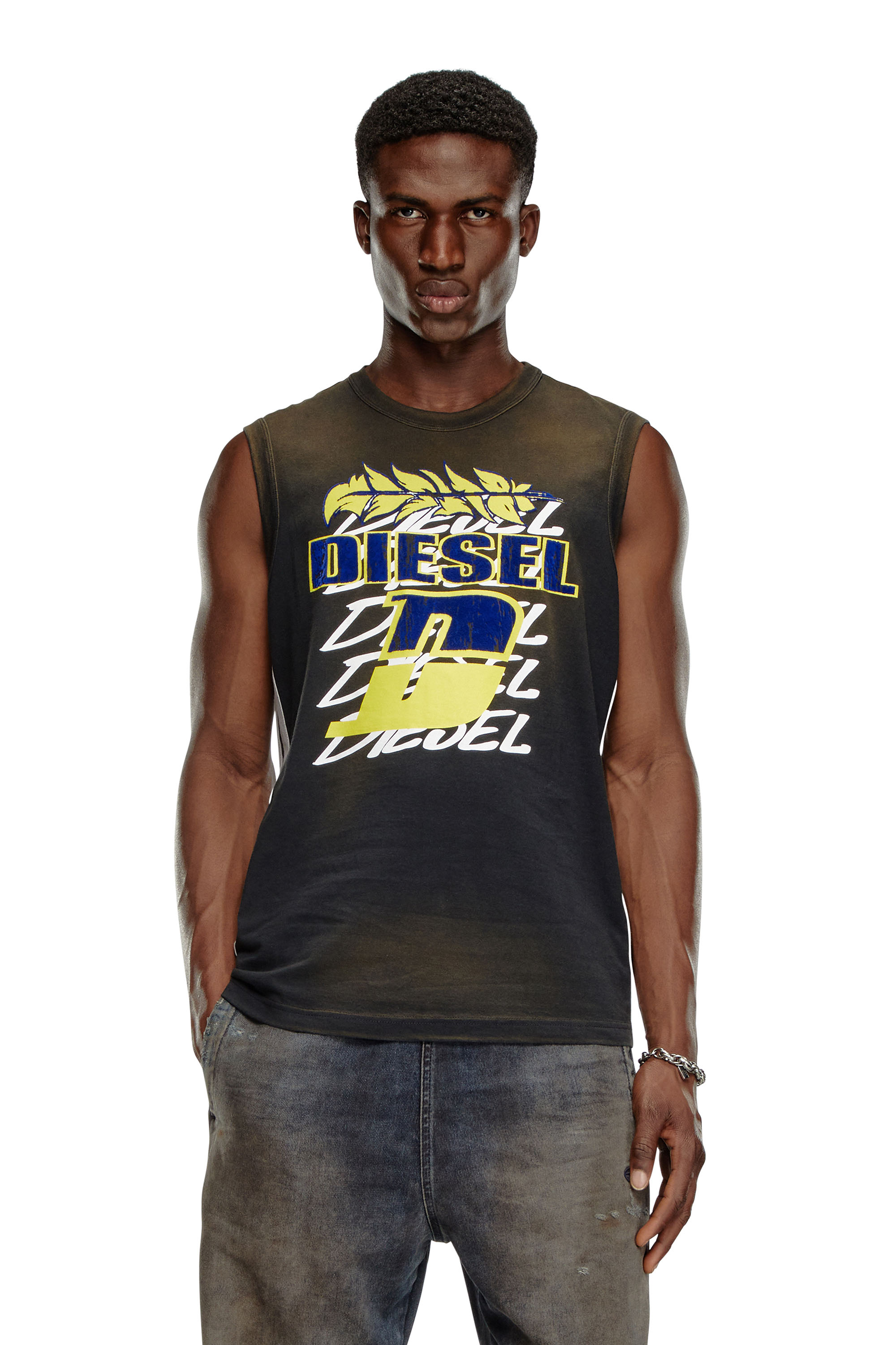 Diesel - T-BISCO-STRIPE, Black - Image 1