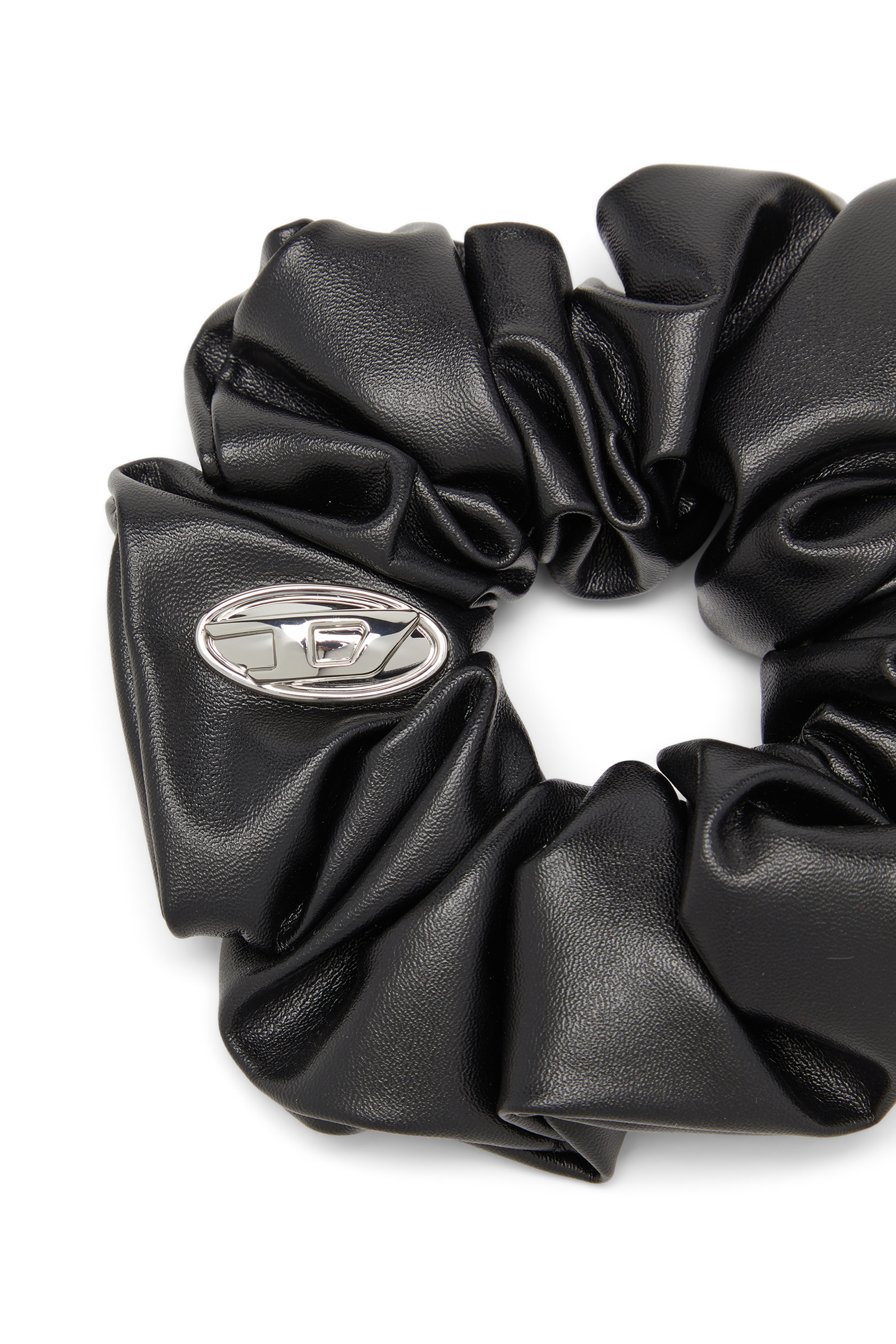 Diesel - BANGLE SCRUNCHIE, Woman's Metal logo scrunchie in Black - 2
