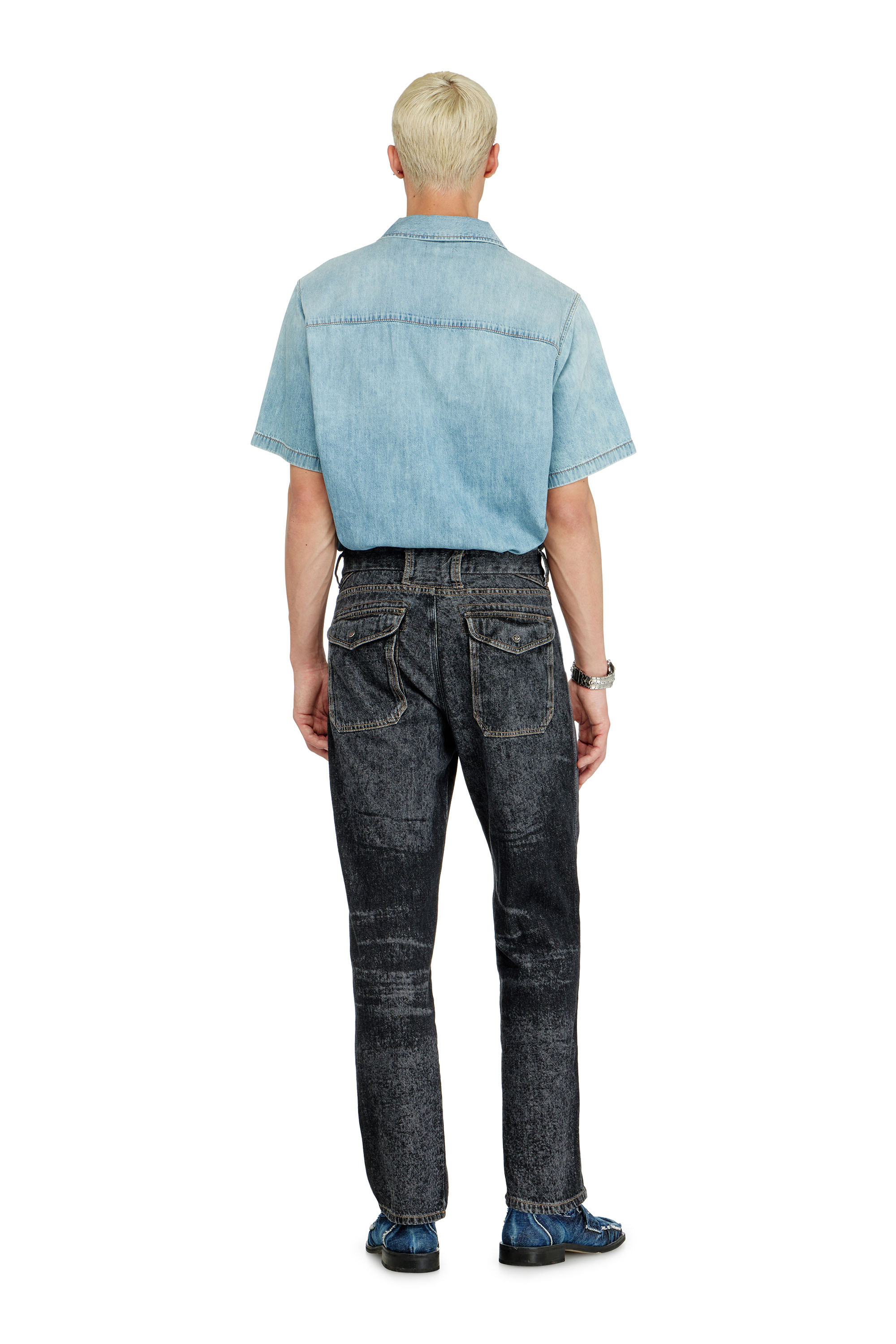 Diesel - Man's Relaxed Jeans D-Marcus 09Q24, Black/Dark grey - 3