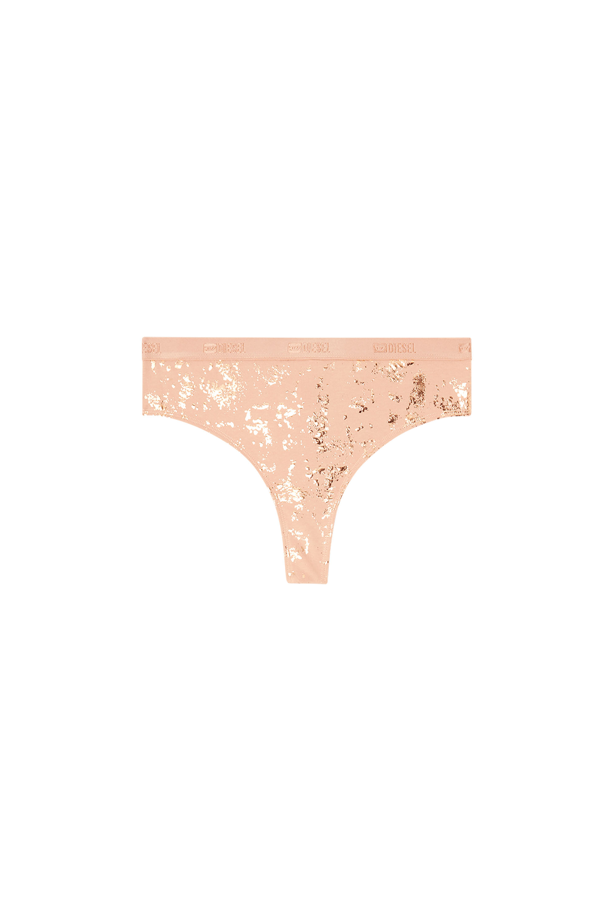 Diesel - STARS-GFT, Woman's Thong in metallic-effect stretch cotton in null - 4