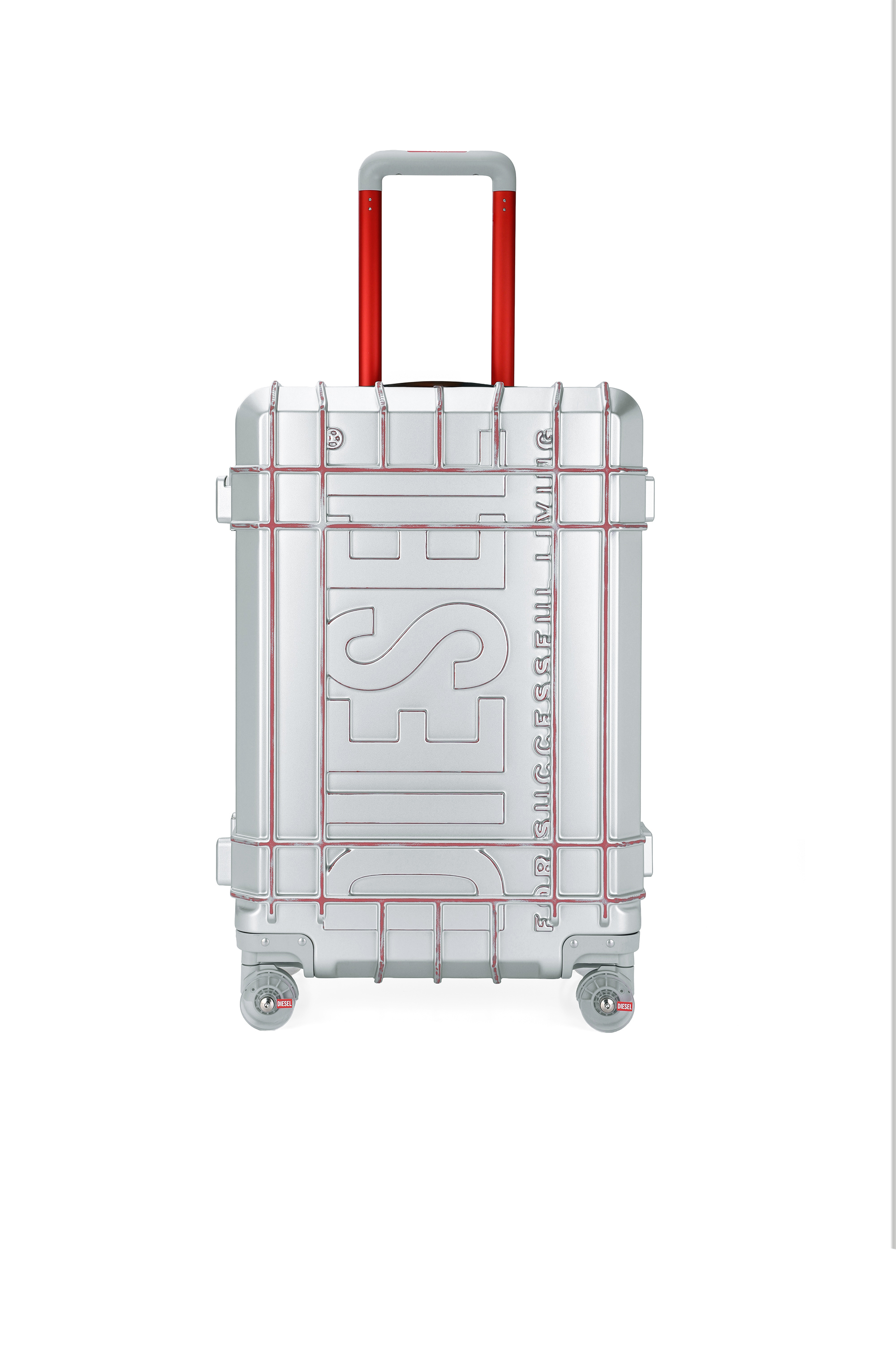Diesel - DIESEL PC STRONG IMAGE TROLLEY- DSL003, Unisex's Rugged suitcase size M in Silver - 1