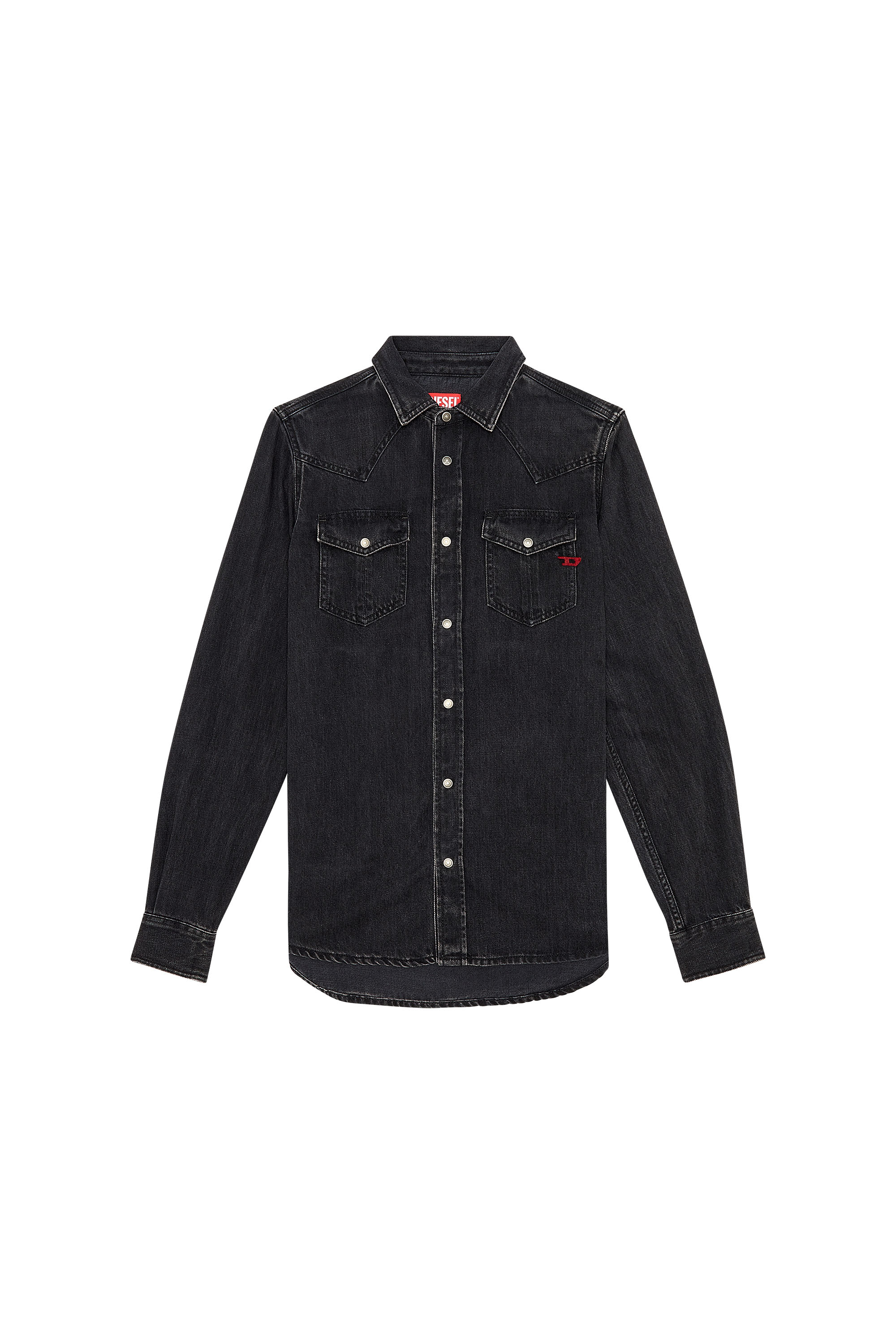 Diesel - D-VEGA, Man's Overshirt in Tencel denim in Black - 3
