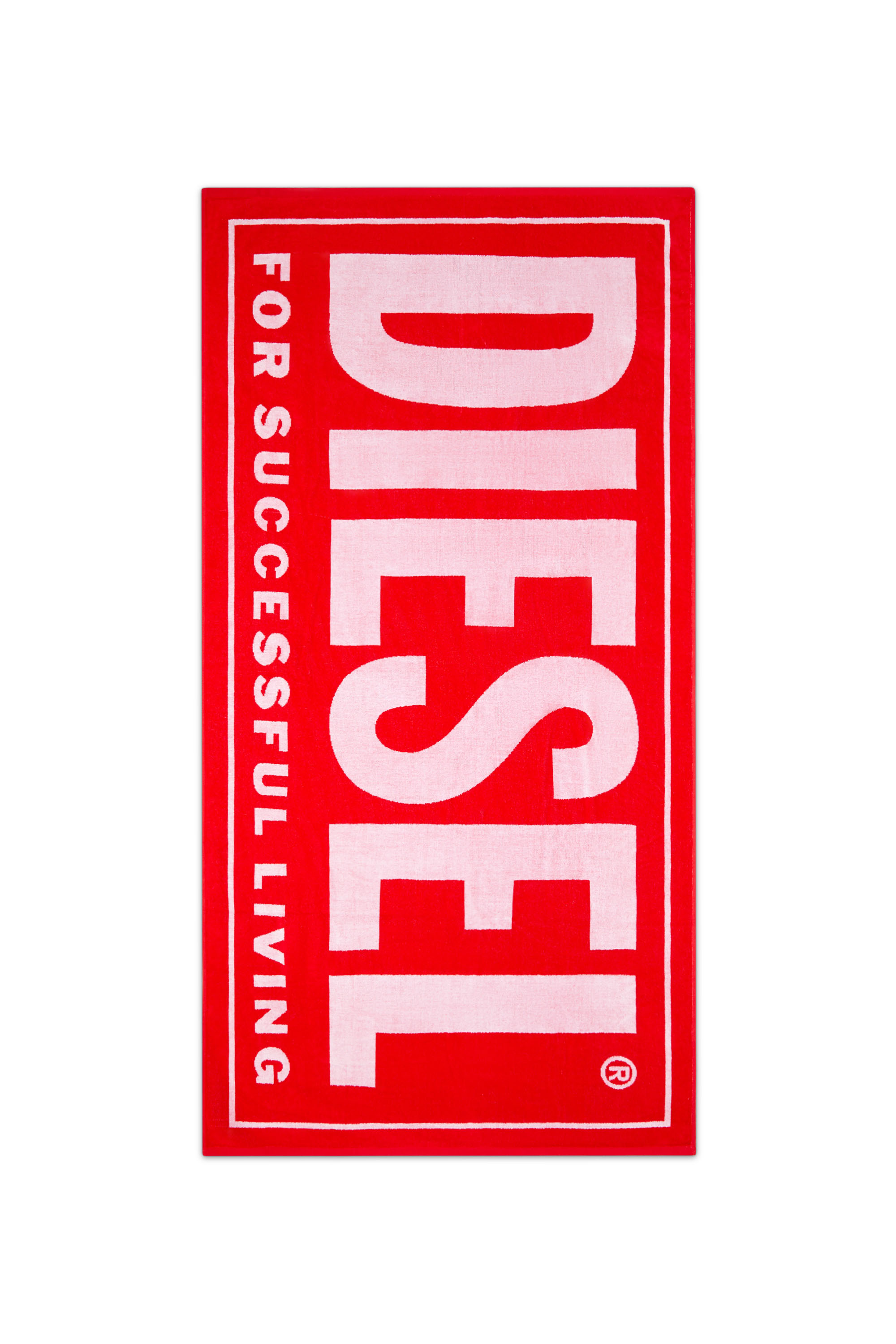 Diesel - BMT-HELLERI, Man's Successful-logo beach towel in Red - 1