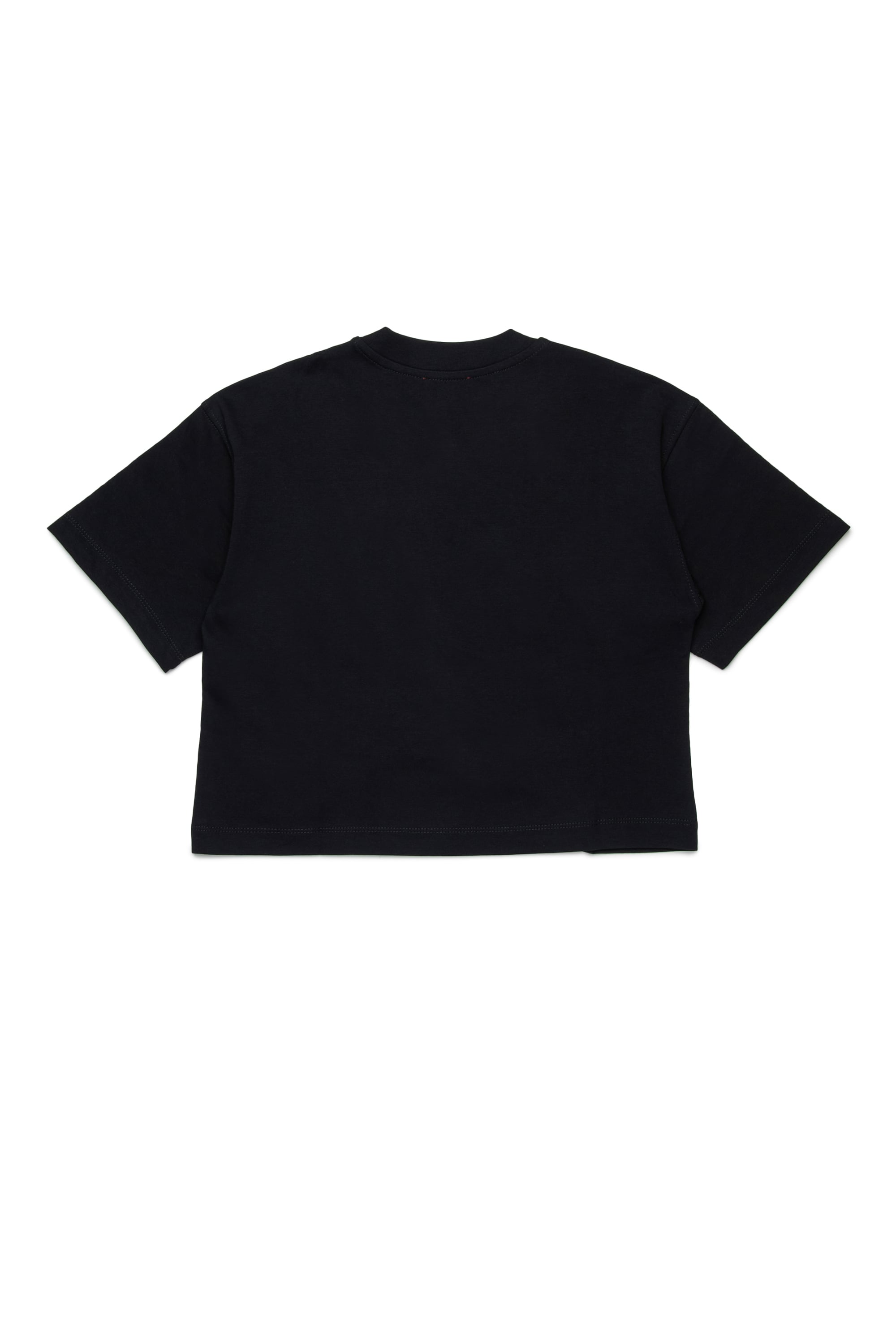 Diesel - TIXAN, Woman's Cotton T-shirt with central logo in Black - 2