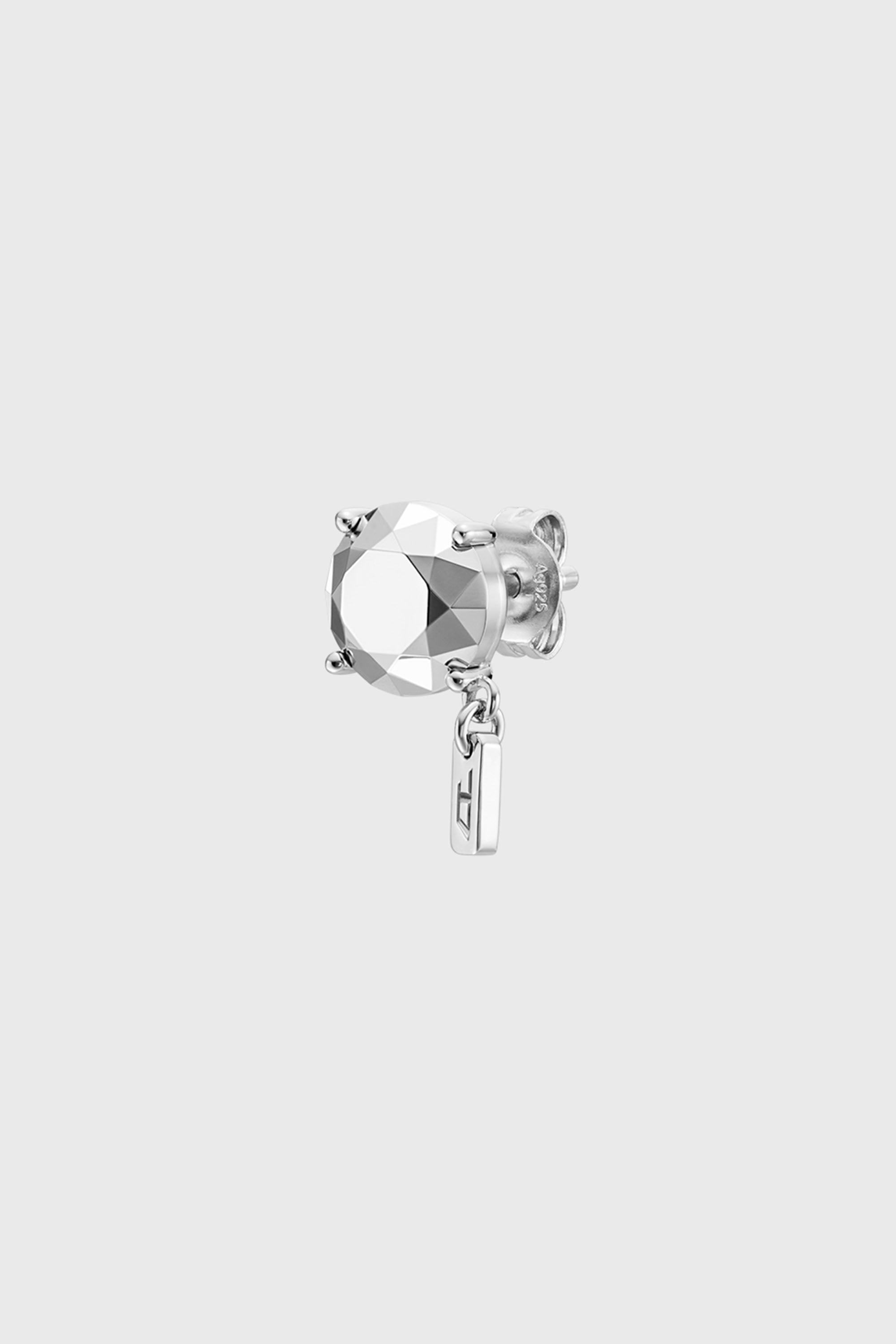 Diesel - DL1352040 STERLING SILVER JEWEL, Unisex's Diamond Cut Sterling Silver Stud Earring in Silver - 1