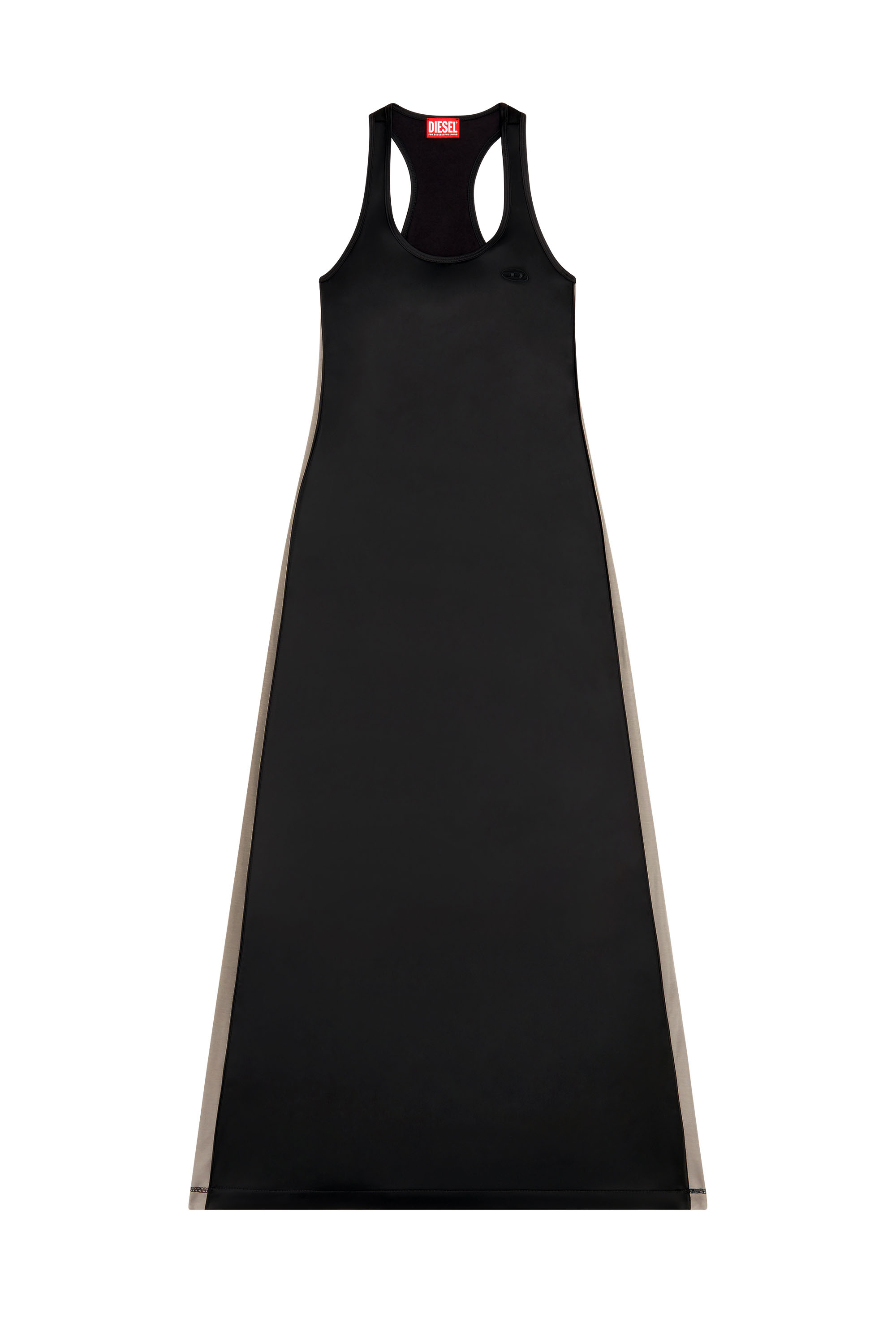 Diesel - D-ARLYN N, Woman Long dress in stretch satin and jersey in Black - Image 2