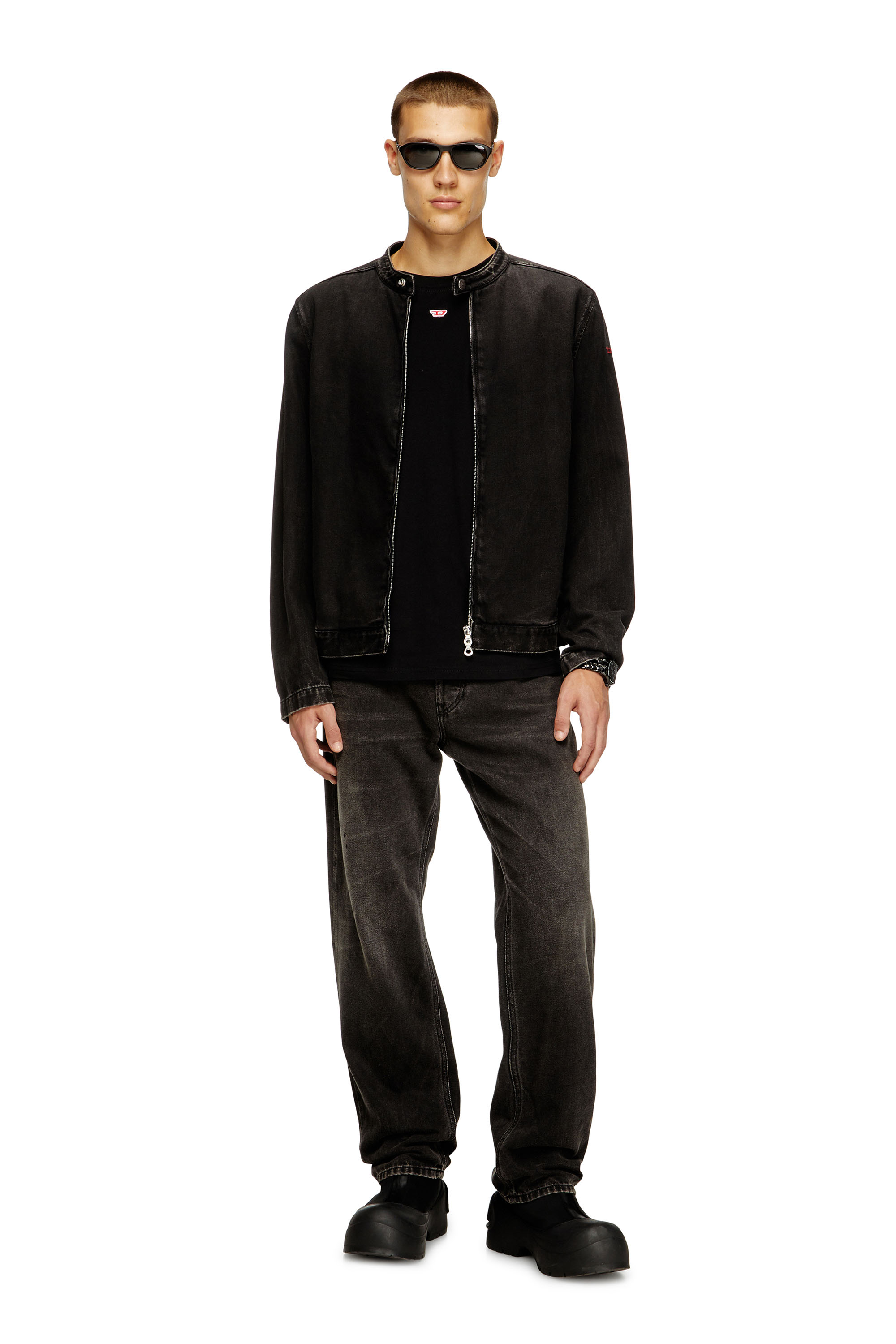 Diesel - T-BOXT-LS-D, Unisex's Longs-sleeve T-shirt with D patch in Black - 4