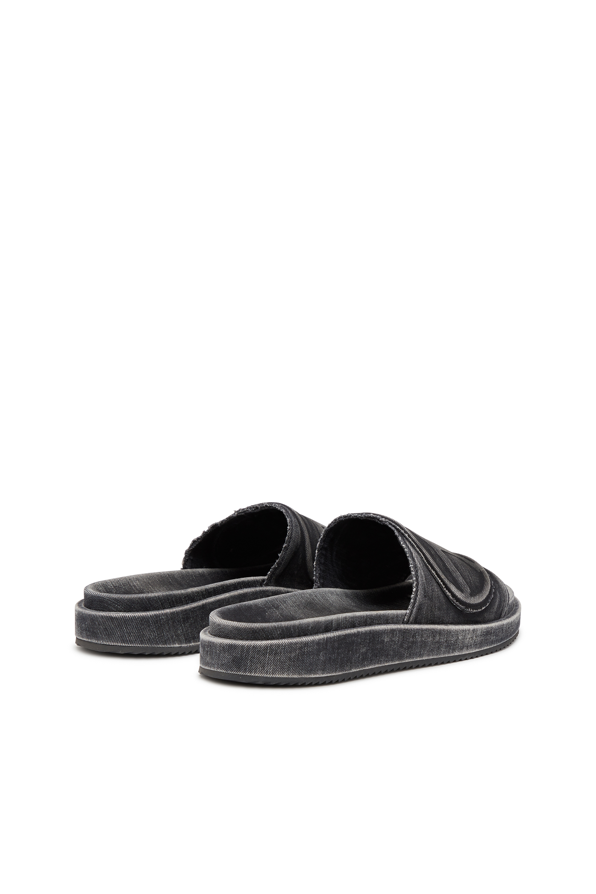Diesel - SA-SLIDE D OVAL, Unisex's Sa-Slide D-Denim slides with embossed strap in Blue - 4