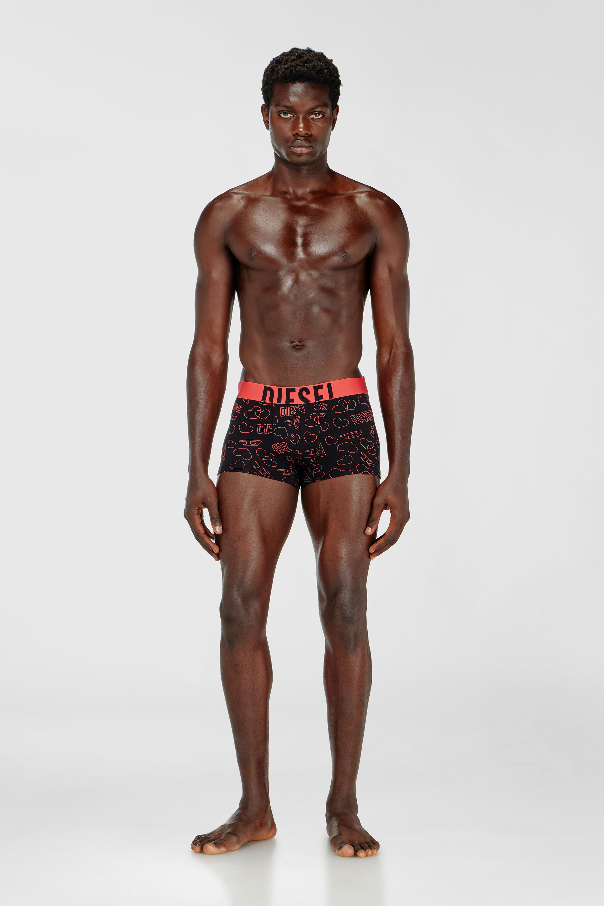 Diesel - DAMIEN-GFT-3PACK, Man's Three-pack boxer briefs with heart print in Pink/Black - 1