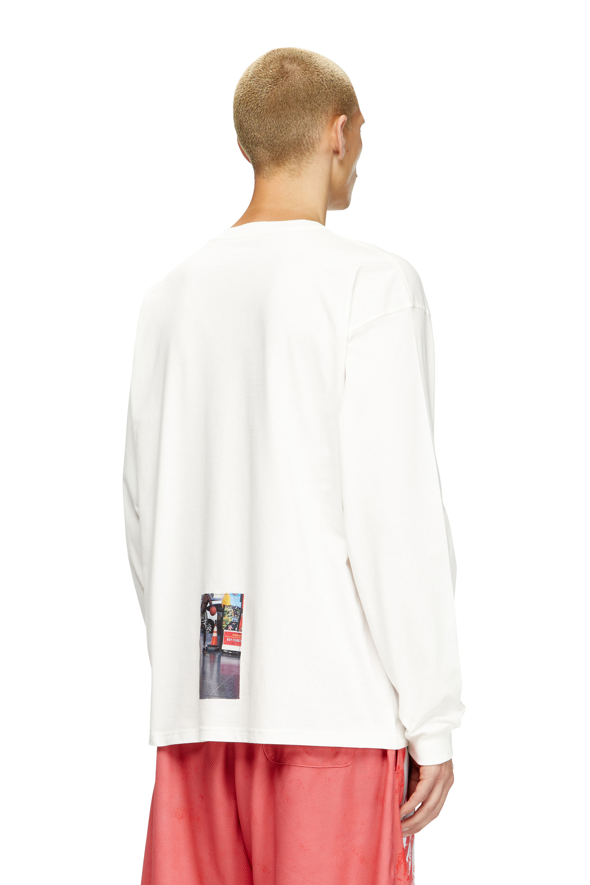 Diesel - T-BOXT-LS-T5, Man's Long-sleeve T-shirt with logo photo patches in White - 2