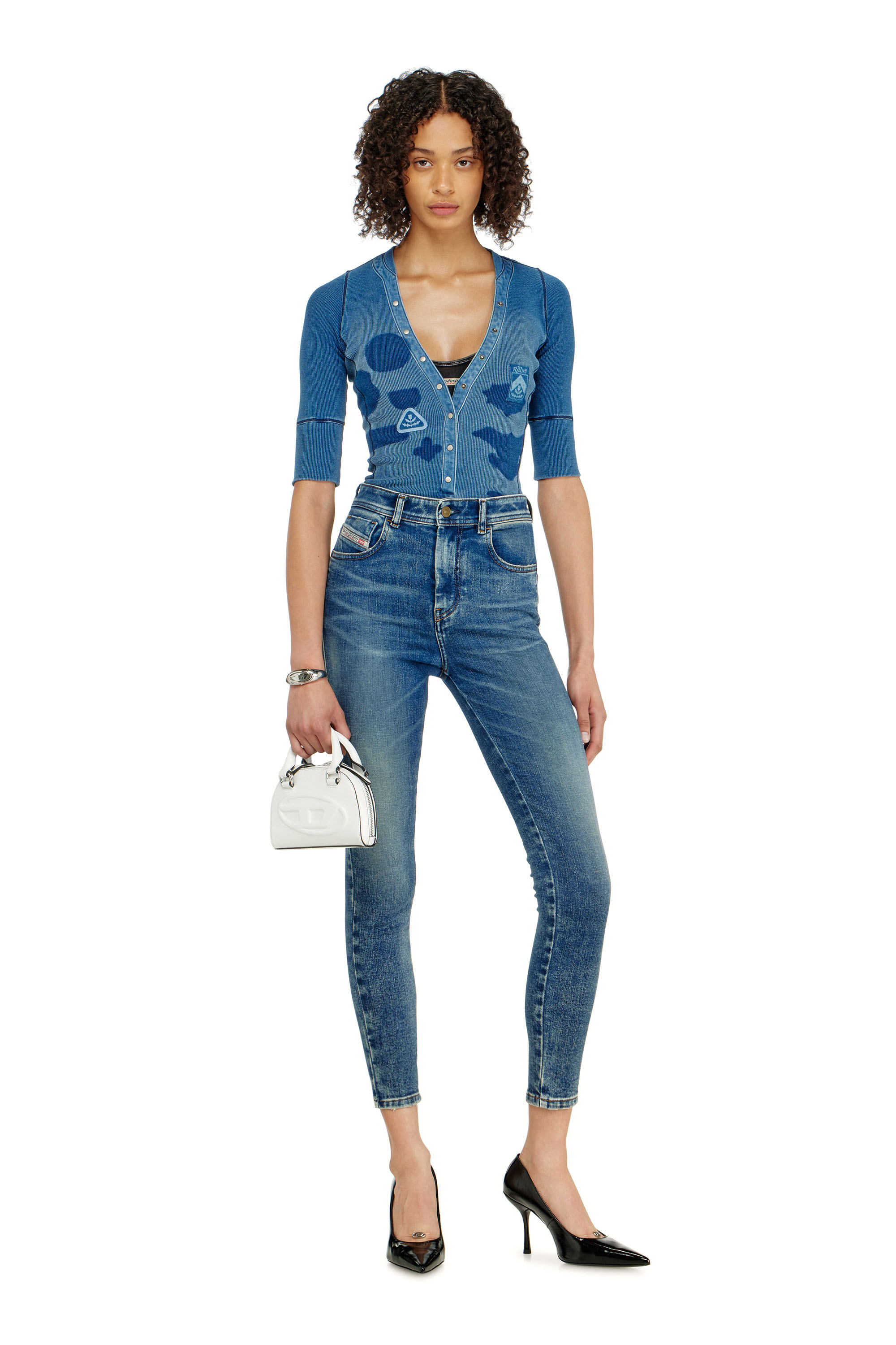 Diesel - Woman's Skinny Jeans 1984 Slandy-High 09P72, Medium blue - 1