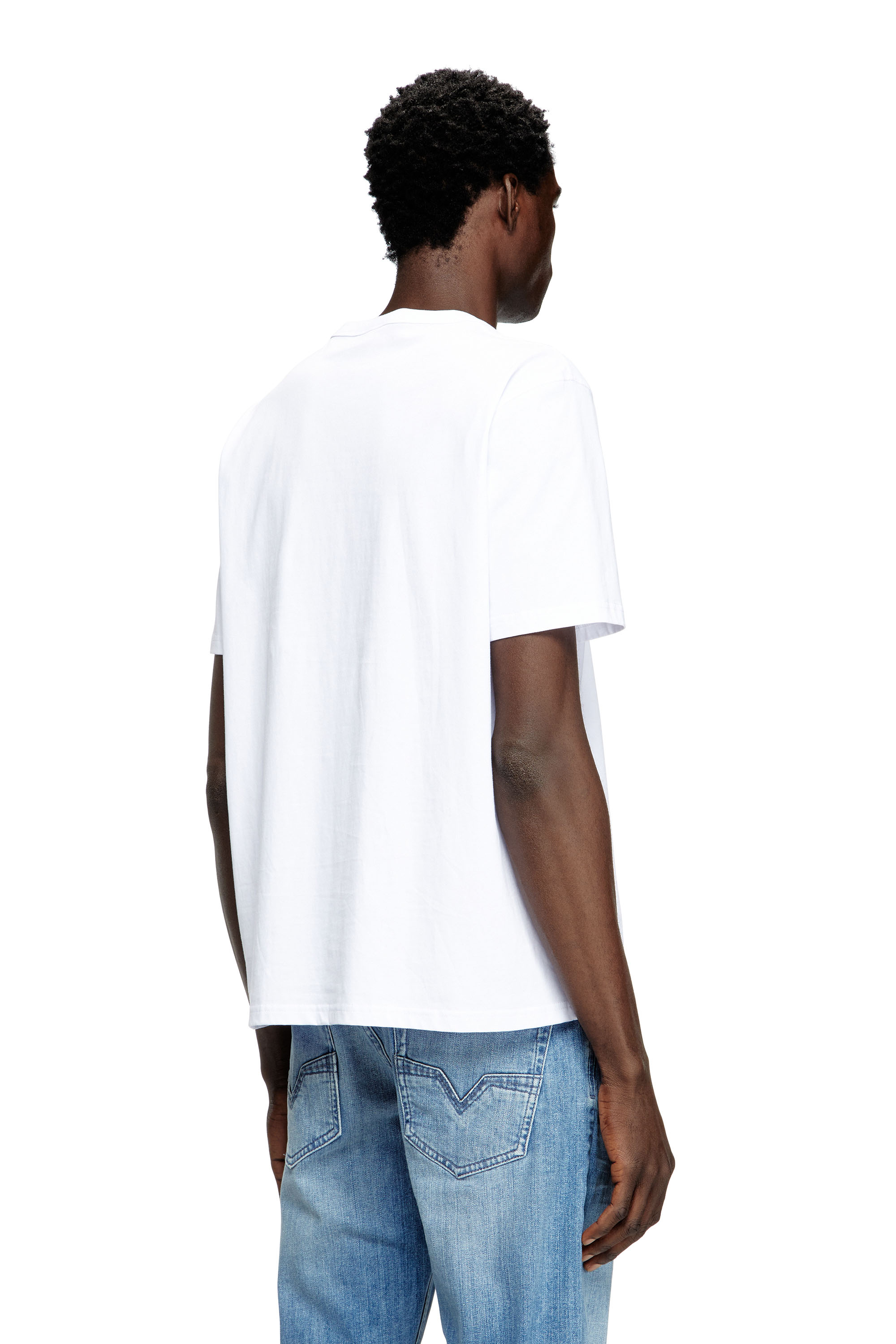 Diesel - T-ADJUST-MICRODIV, Unisex's T-shirt with micro-embroidered logo in White - 5