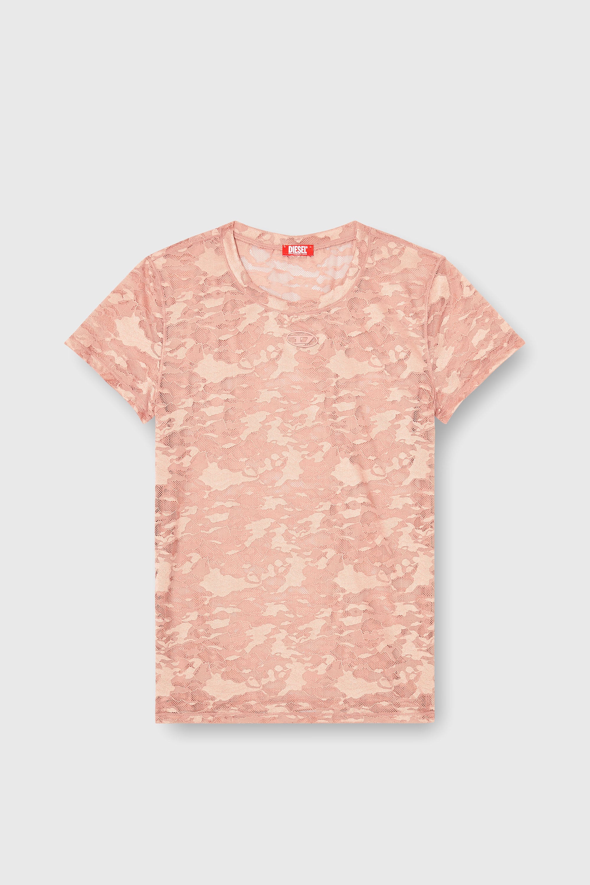 Diesel - KASIA-UTLT, Woman's Camo lace T-shirt in Nude - 2