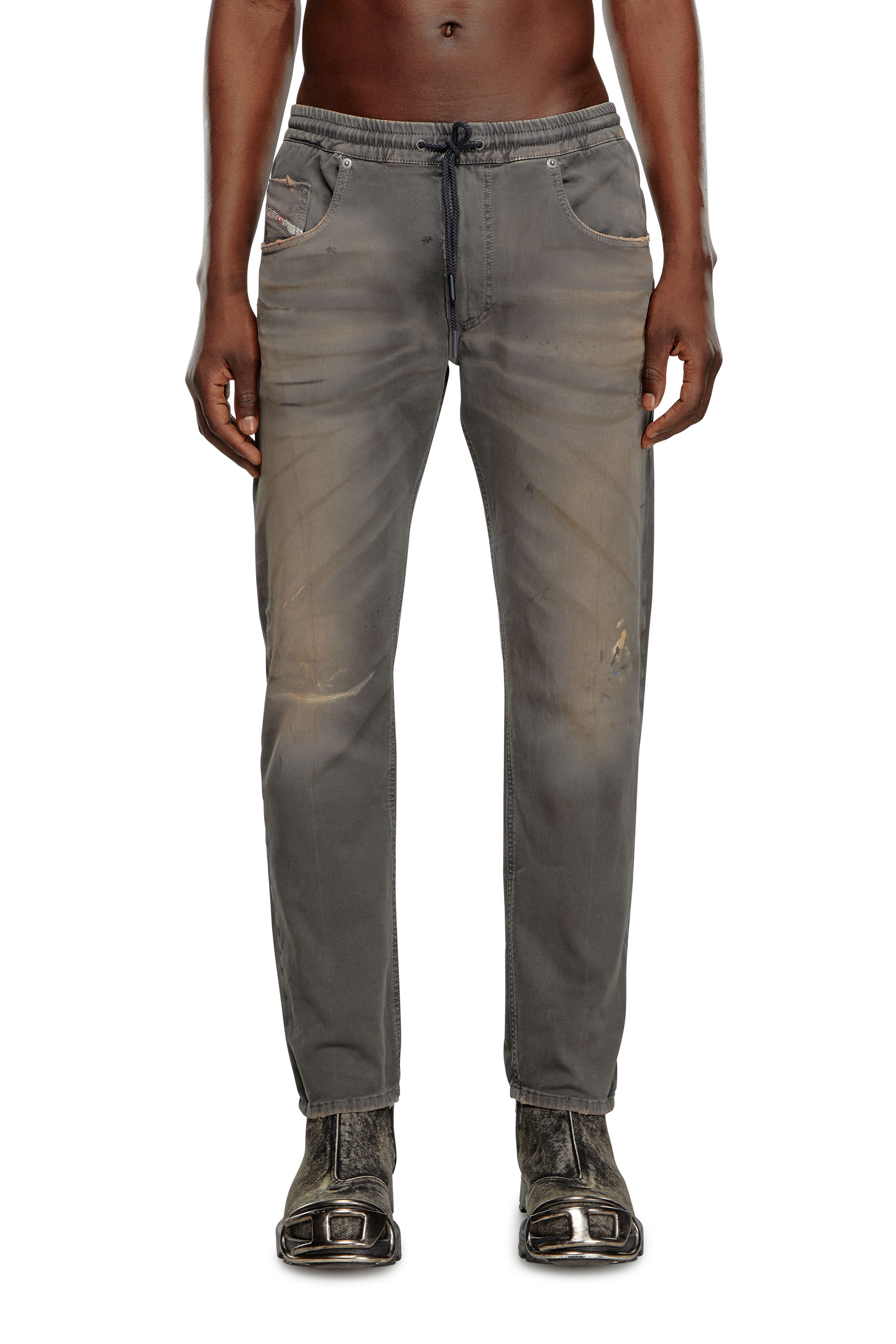 Diesel - Man Tapered 2030 D-Krooley Joggjeans® 068LW, Dark grey - Image 2