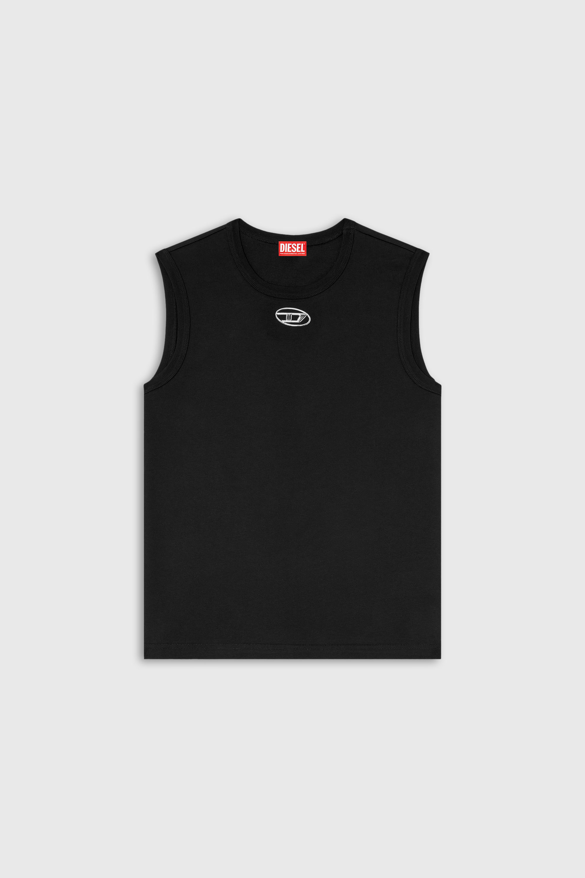 Diesel - T-BISCO-OD, Man's Tank top with metallic Oval D in Black - 2