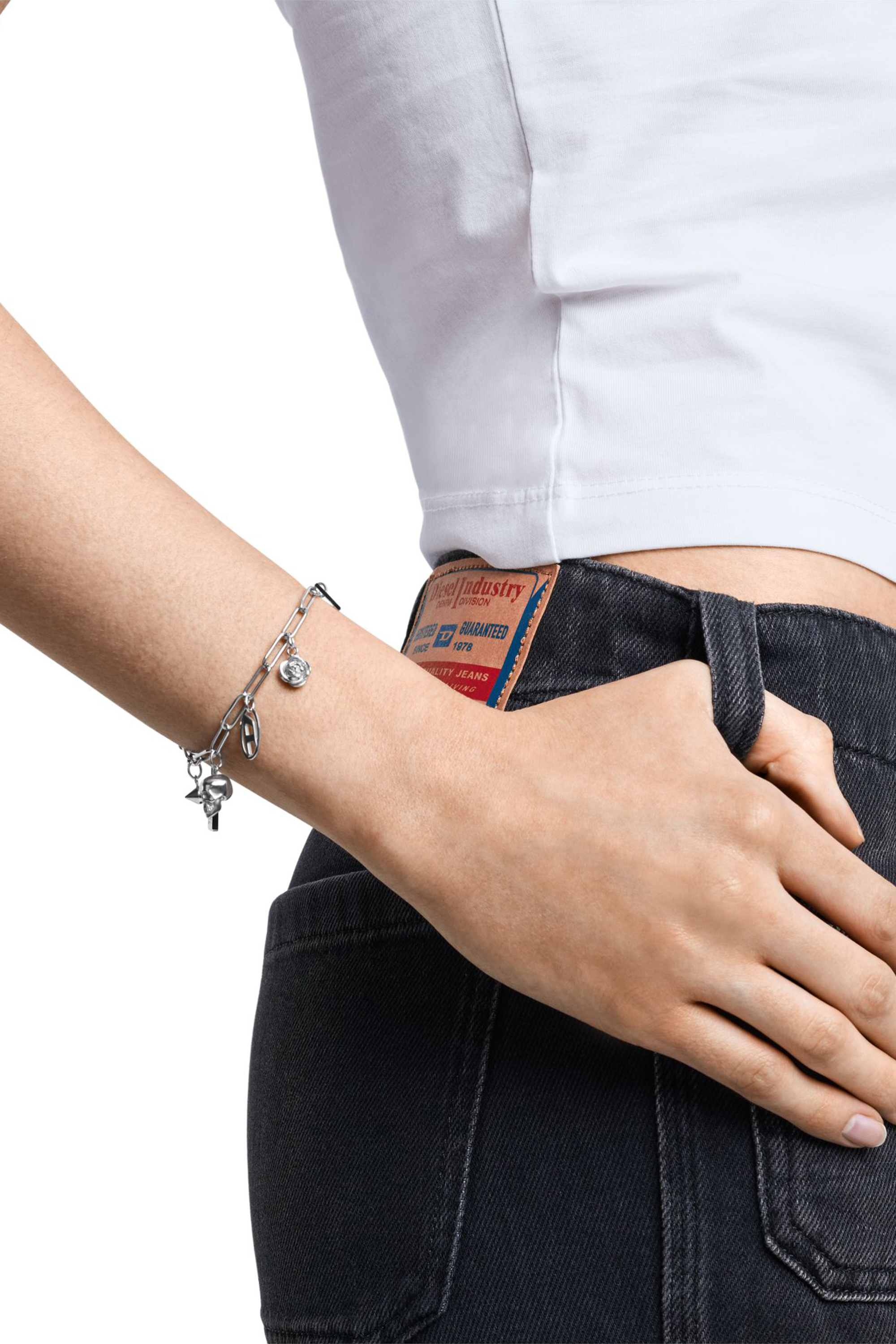 Diesel - DX1604040, Unisex's Stainless Steel Charm Bracelet in Silver - 3