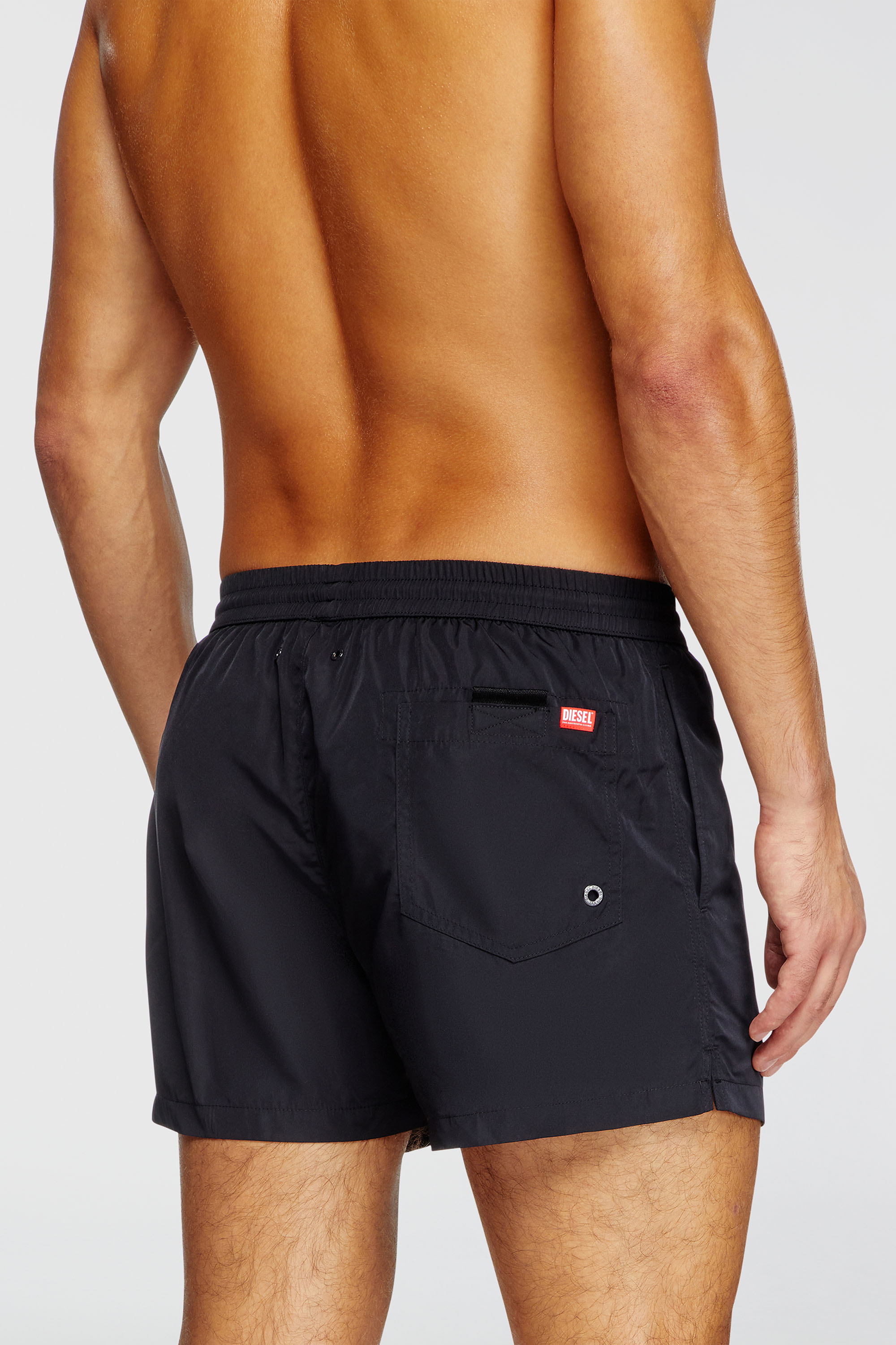 Diesel - MARIO-34-D-CORE, Man's Mid-length swim shorts with logo print in Black - 3